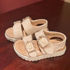 Cat & Jack Cream Baby Sandals with Beaded Straps